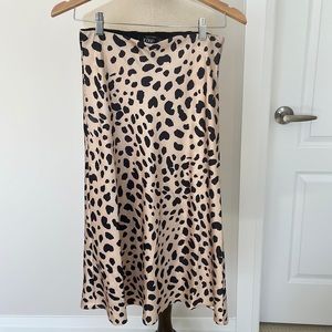Animal Print Simons Silk Skirt
